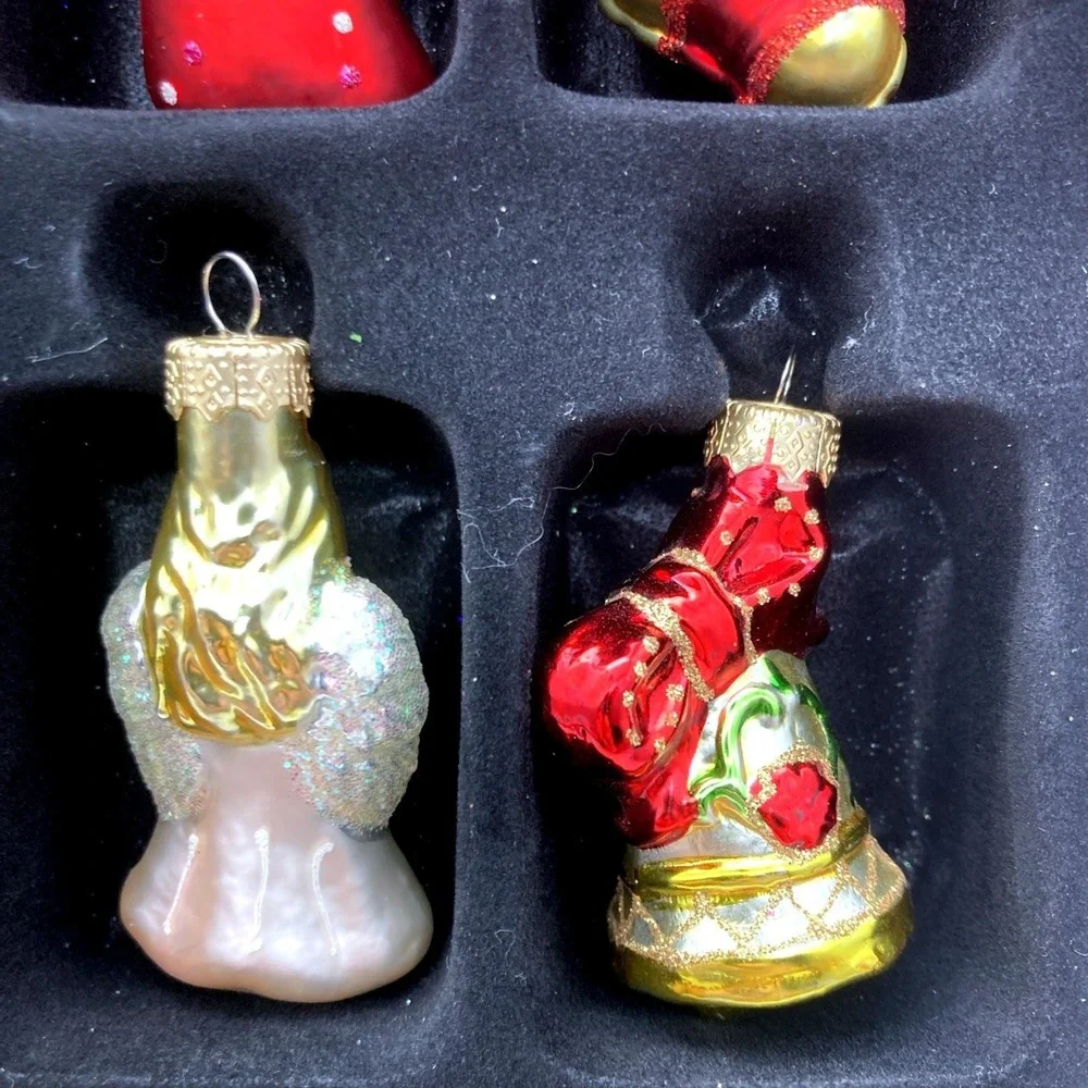 Set of 12 Macy's Holiday Lane Studio Blown Glass Mini Christmas Ornaments 2012